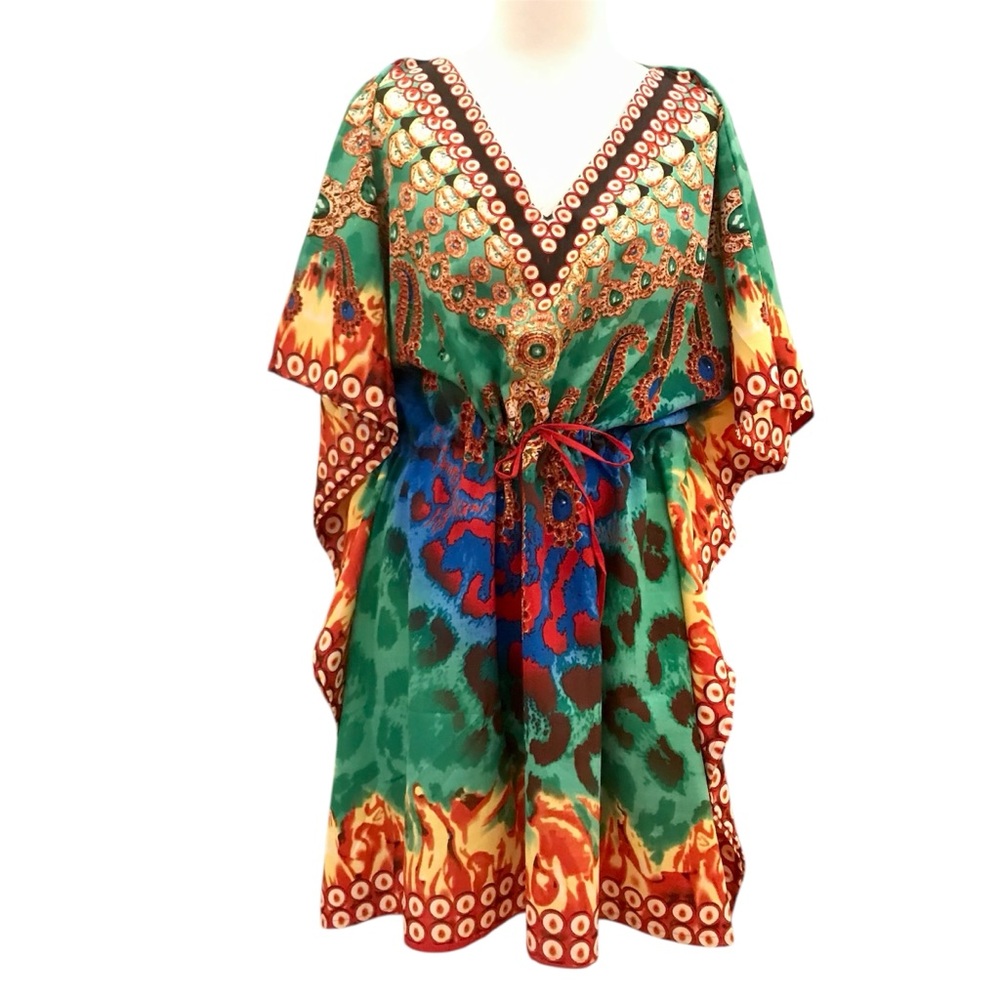 Gorgeous brightly colored swim coverup/dress